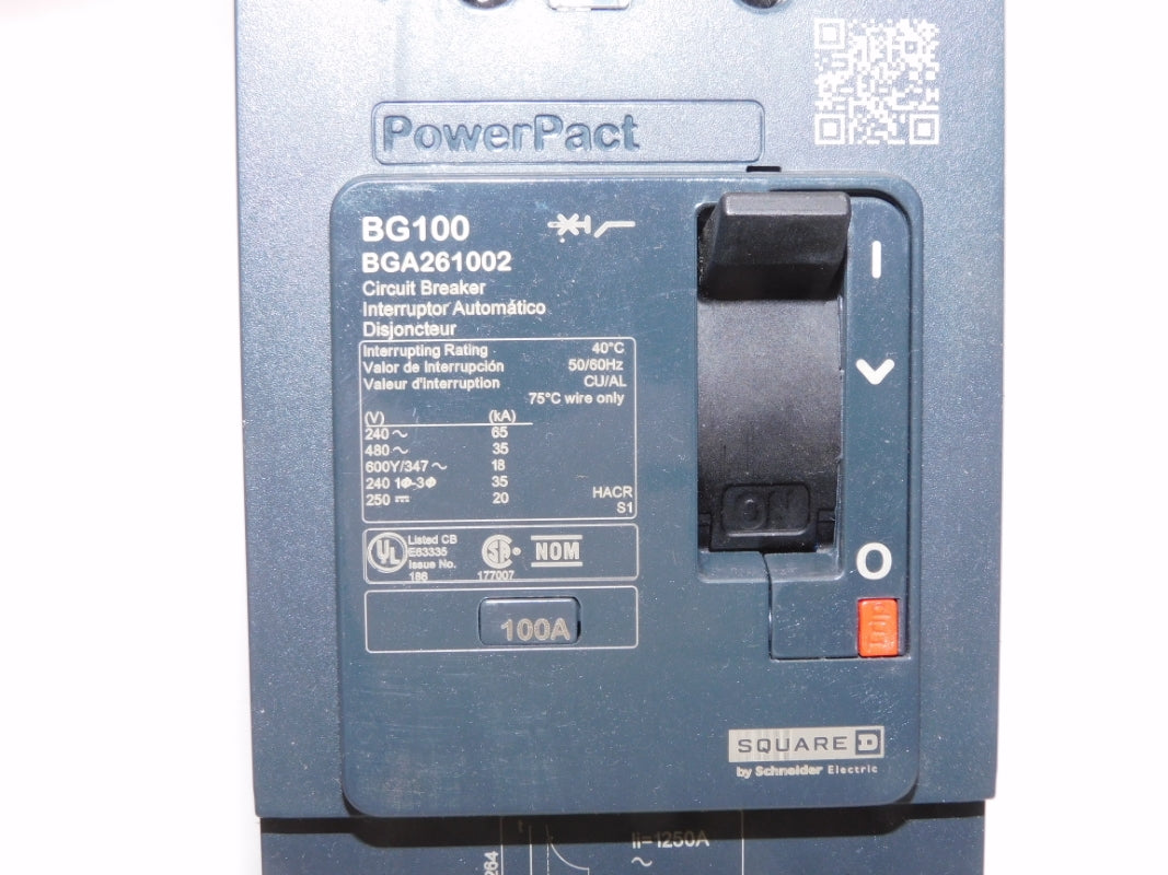 SQUARE D BGA261002 480V 100A NSMP