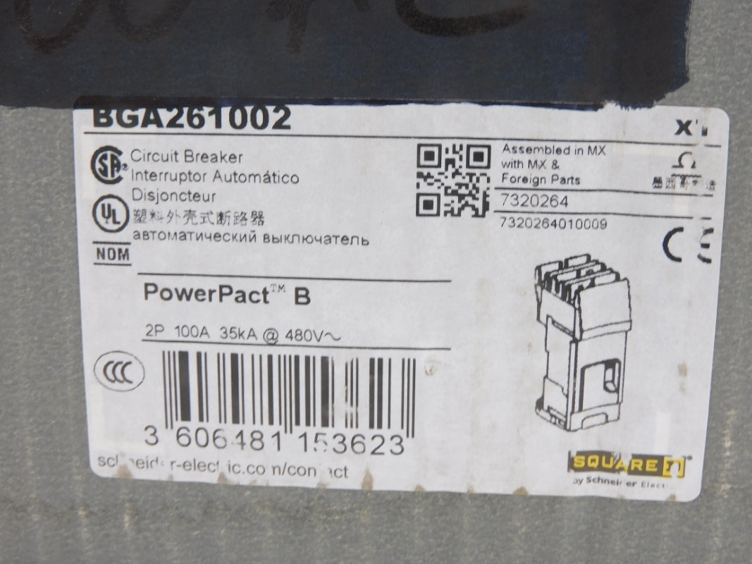 SQUARE D BGA261002 480V 100A NSMP