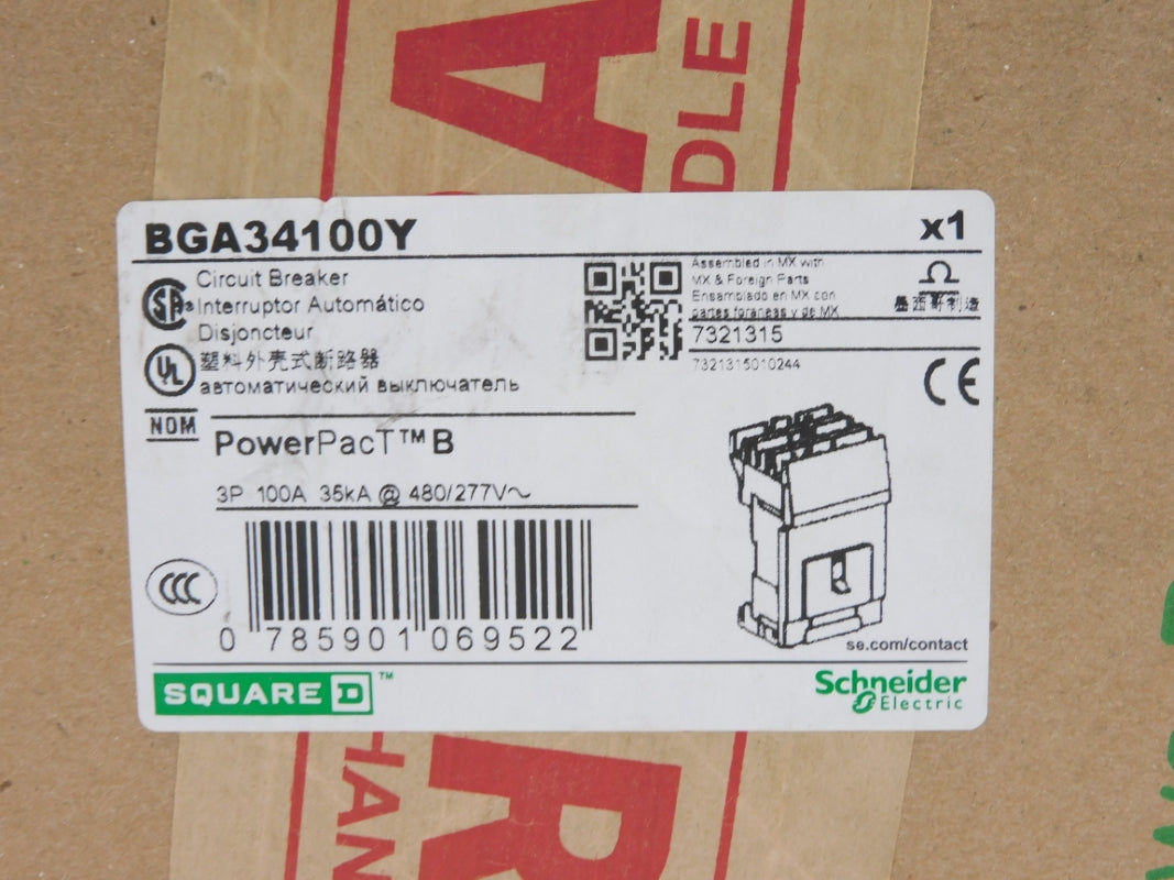 SQUARE D BGA34100Y 277V 100A NSFS