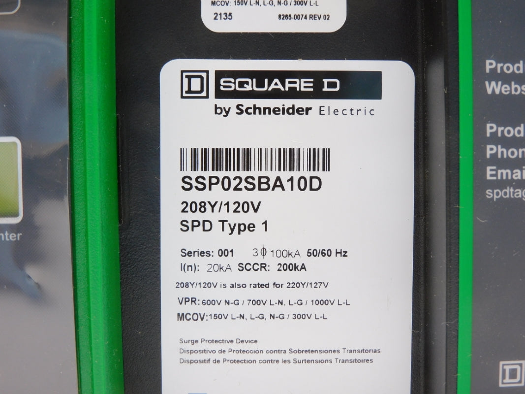 SQUARE D SSP02SBA10D SER. 001 120V NSMP