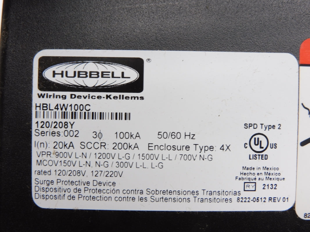 HUBBELL HBL4W100C SER. 002 220V NSMP