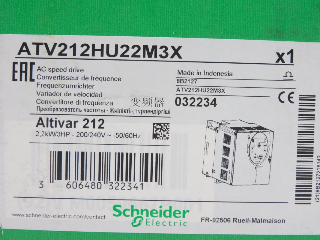 SCHNEIDER ELECTRIC ATV212HU22M3X 200-240V 8.7A NSMP
