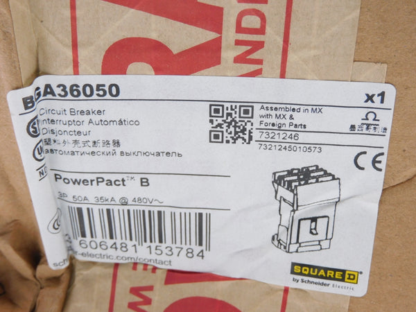 SQUARE D BGA36050 480V 50A NSFS