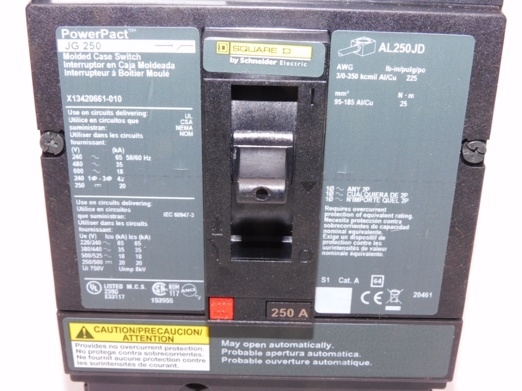 SQUARE D X13420661-010 600V 250A NSMP