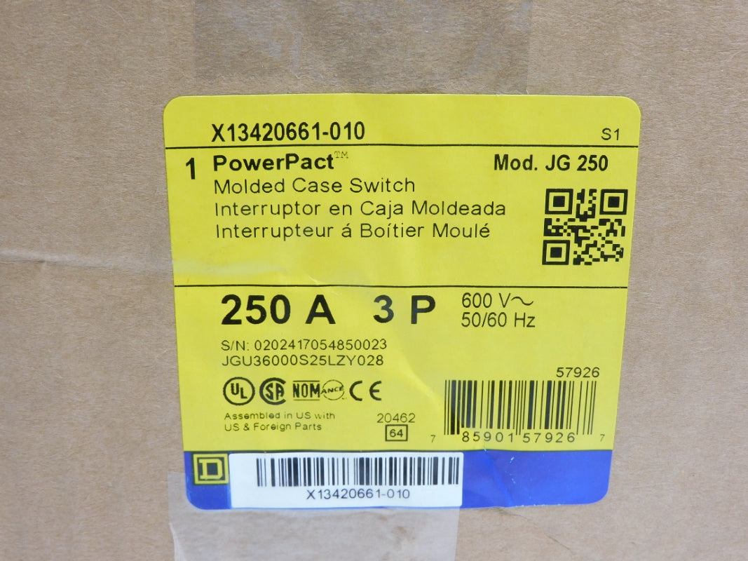 SQUARE D X13420661-010 600V 250A NSMP
