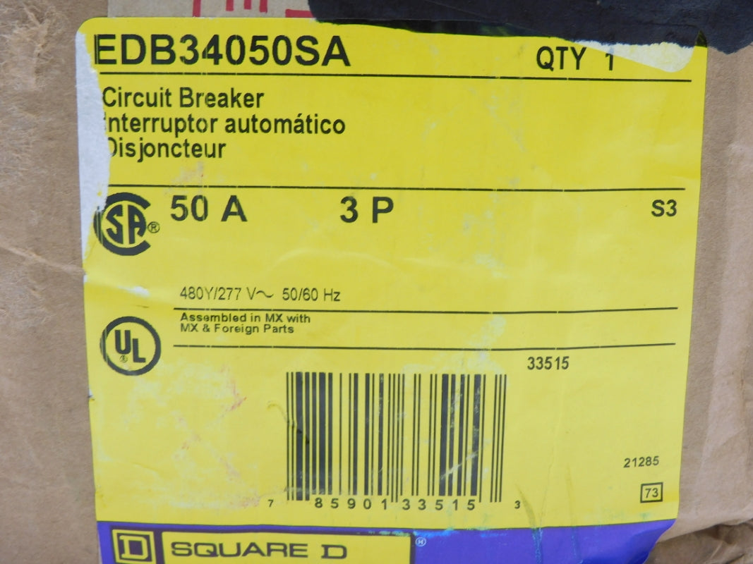 SQUARE D EDB34050SA 480V 277V NSFS