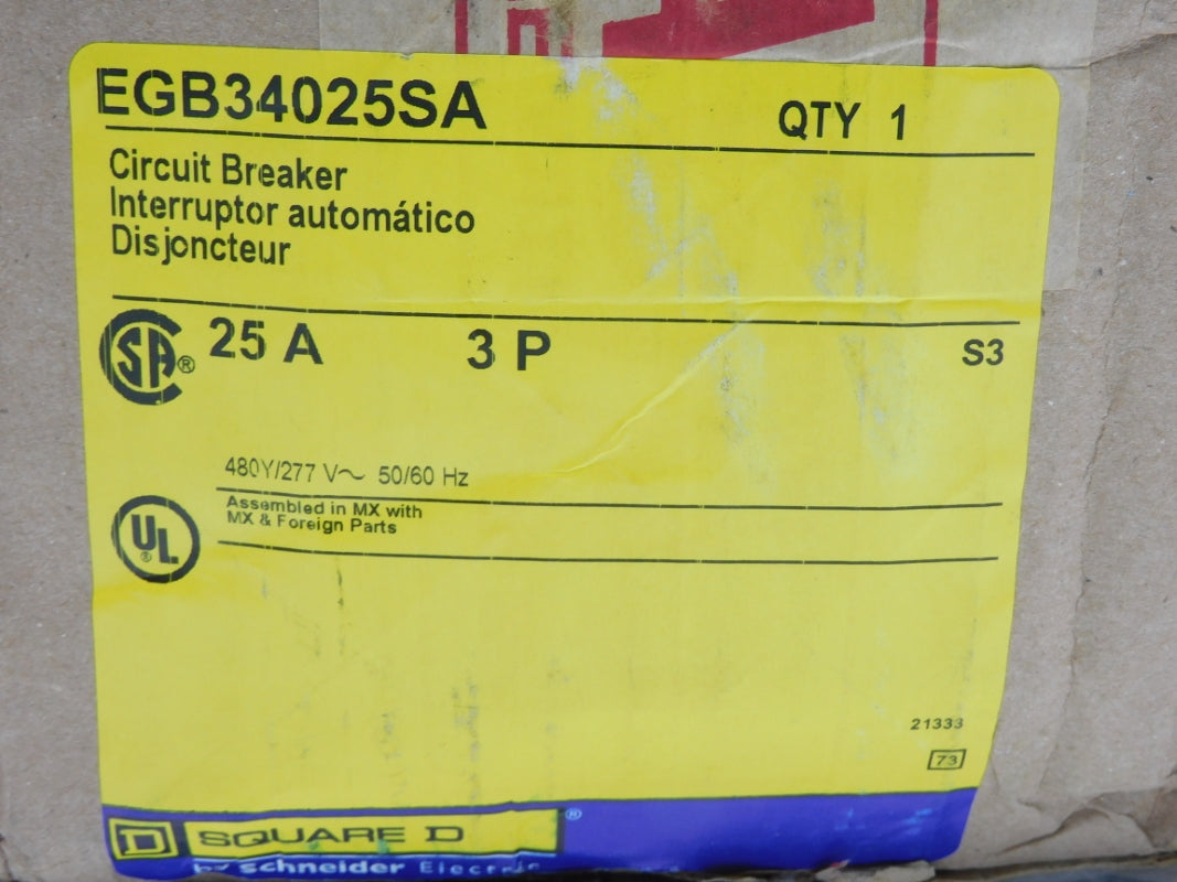 SQUARE D EGB34025SA 480V 25A (AS PICTURED) NSMP
