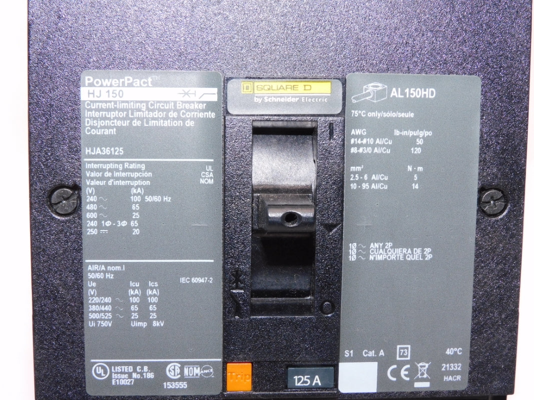 SQUARE D HJA36125 600V 125A (WHITE) NSMP