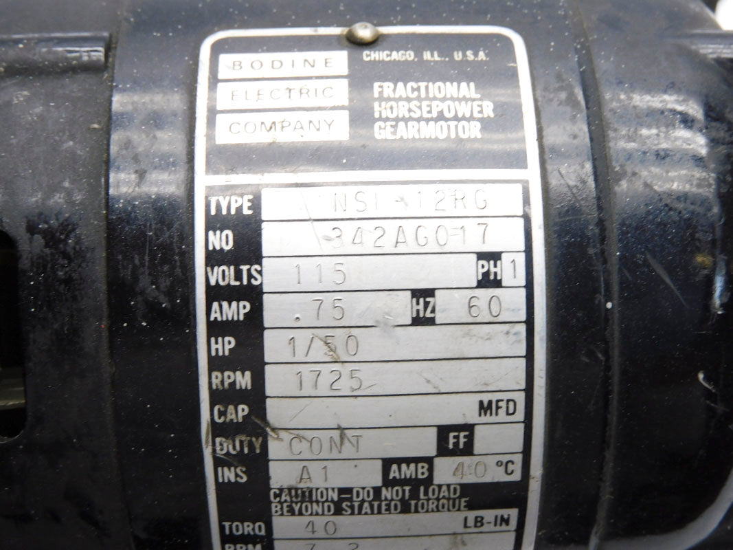 BODINE NSI-12RG 342AG017 115V .75A UNMP