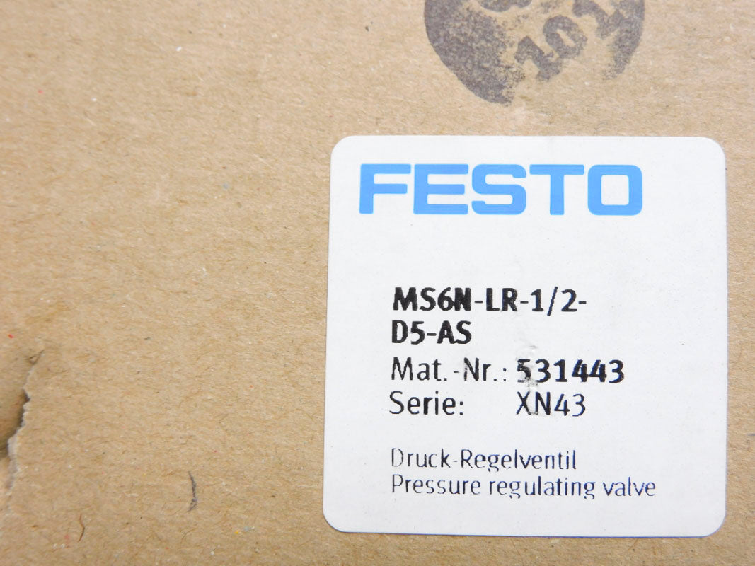 FESTO MS6N-LR-1/2-D5-AS 531443 SER. XN43 290PSI NSMP
