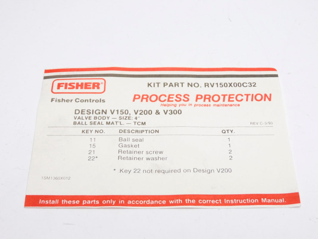 FISHER RV150X00C32 NSMP