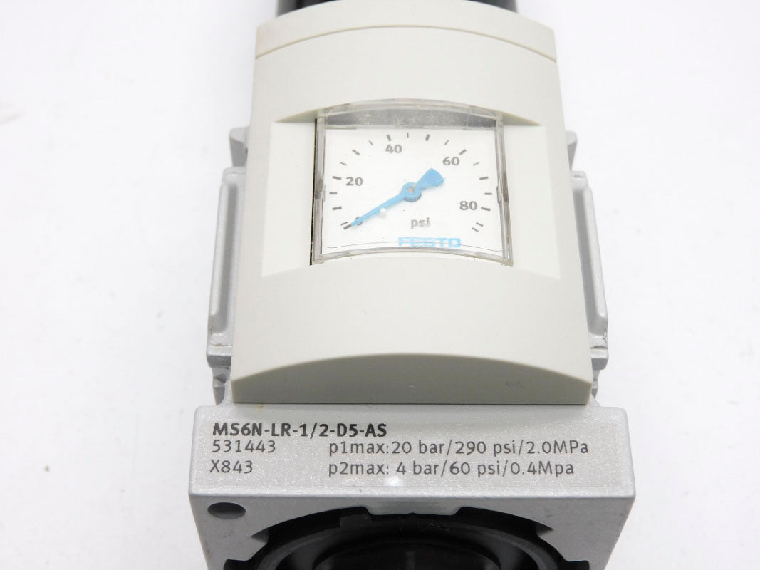 FESTO MS6N-LR-1/2-D5-AS 531443 SER. X843 290PSI NSMP