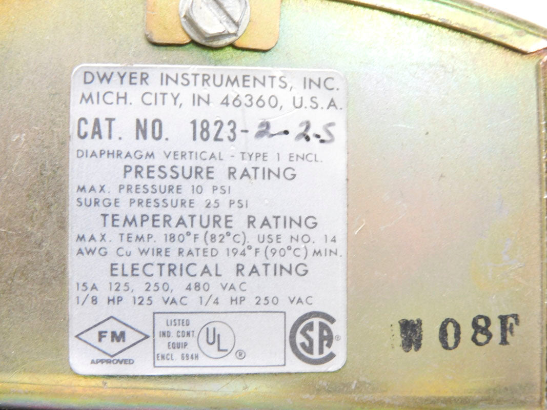DWYER 1823-2-2-S 480VAC 25PSI UNMP
