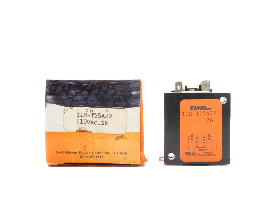 SYRACUSE ELECTRONICS TIR-115A22 Z6 110VAC 10A NSMP
