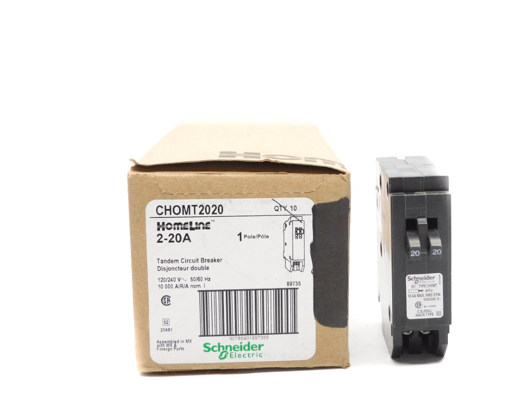 SCHNEIDER ELECTRIC CHOMT2020 120-240V 2-20A (PKG OF 10) NSMP