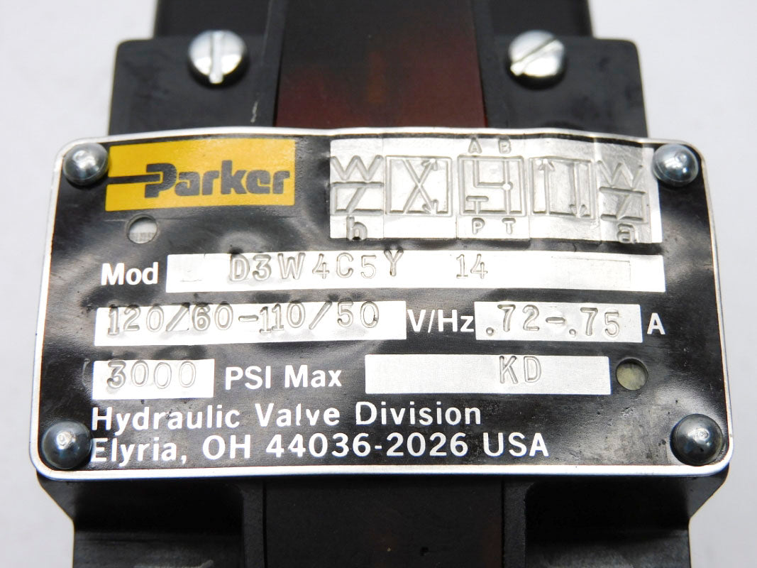 PARKER D3W4C5Y14 110-120V .72-.75A 3000PSI NSMP