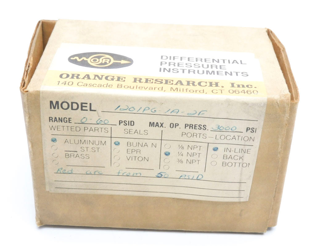 ORANGE RESEARCH 1201PG-1A-2F 60PSID 3000PSI NSMP