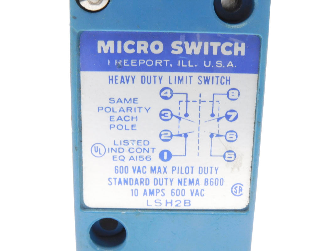 MICRO SWITCH LSH2B 600VAC 10A NSNP