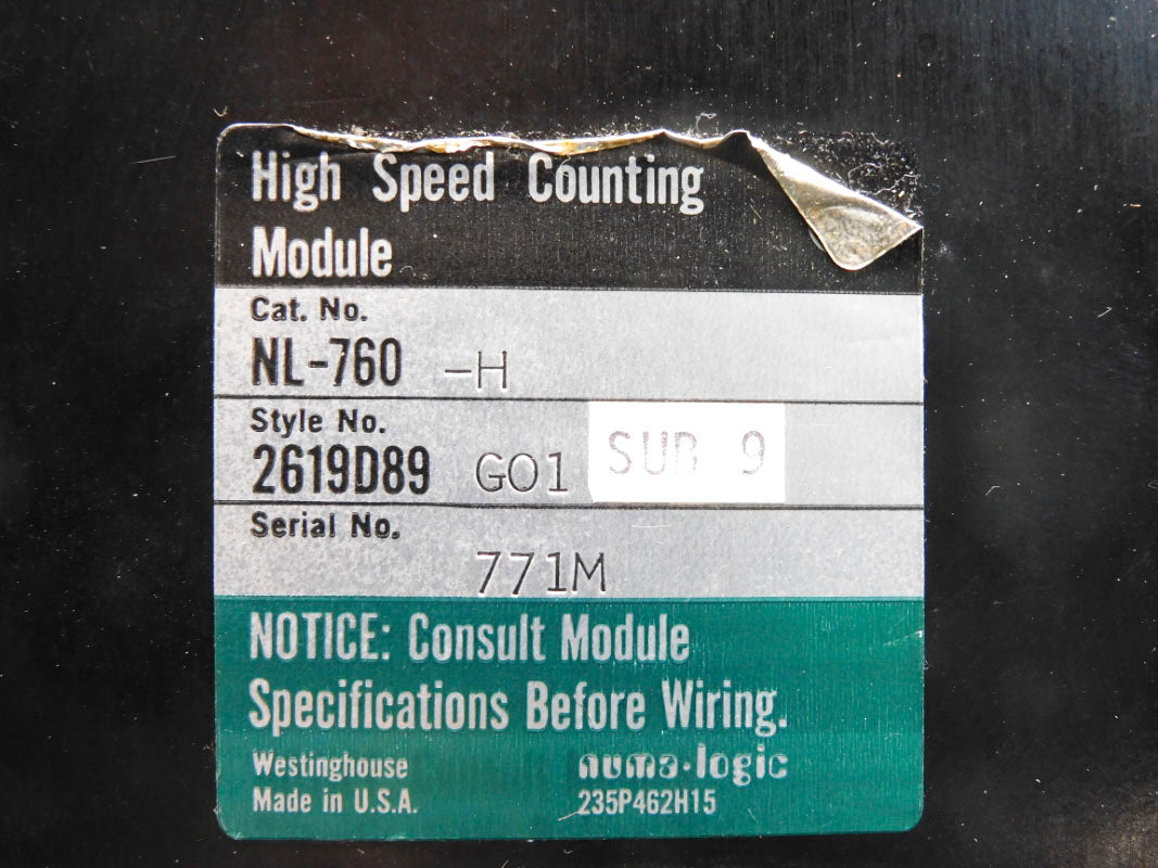 WESTINGHOUSE 2619D89 NL-760-H UNMP