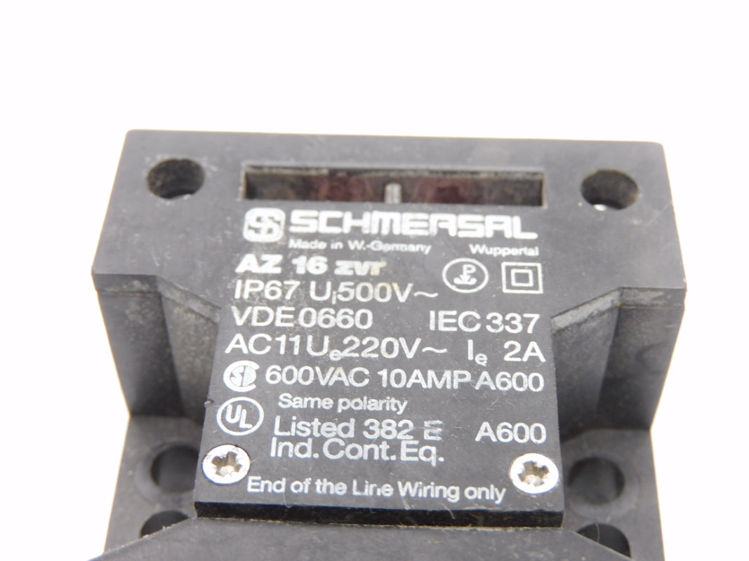 SCHMERSAL AZ16ZVR 600VAC 10A (NO KEY) UNMP