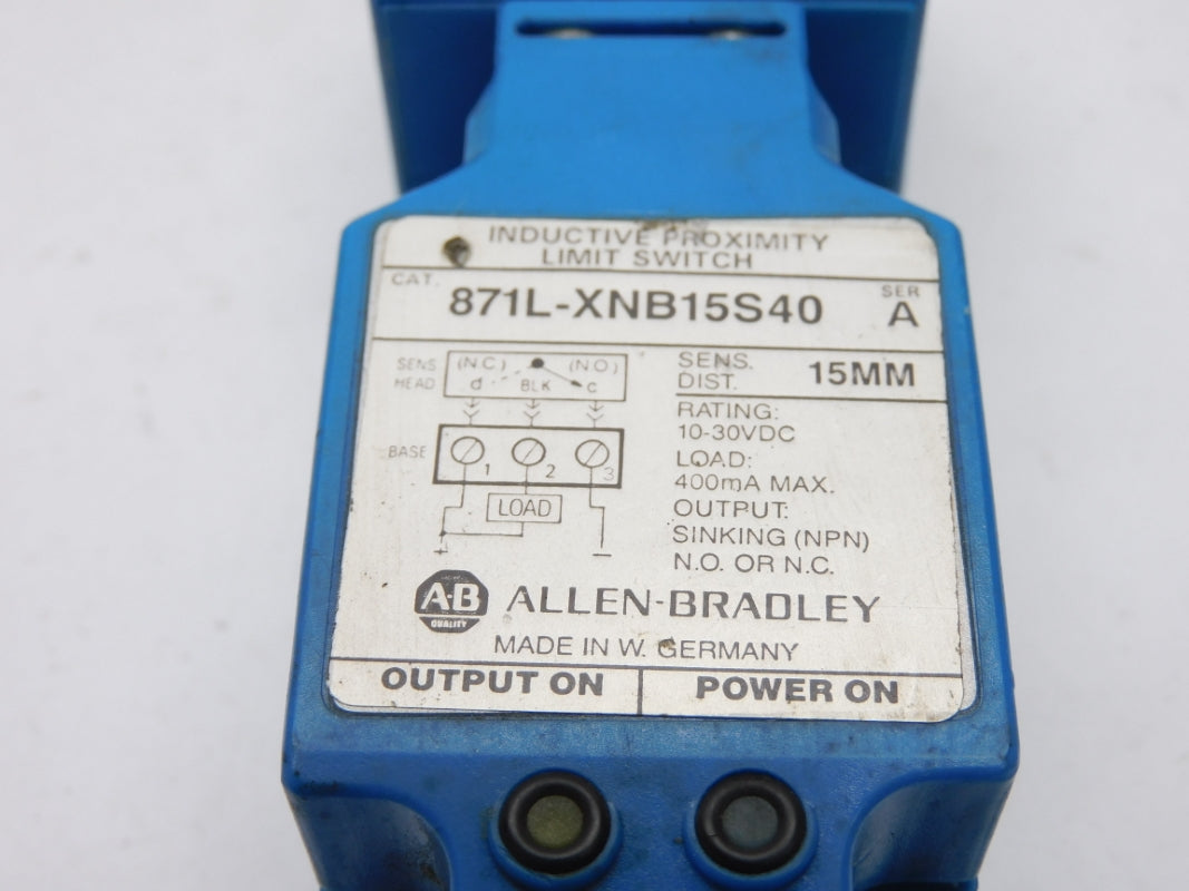 ALLEN BRADLEY 871L-XNB15S40 SER. A 30VDC UNMP