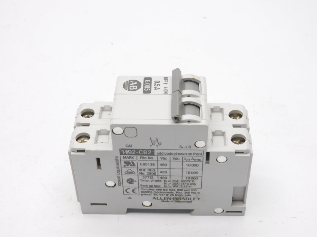 ALLEN BRADLEY 1492-CB2G005 SER. B 480V 0.5A NSNP