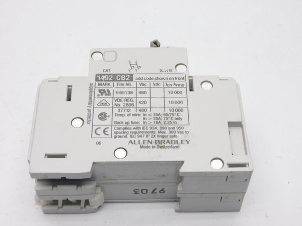 ALLEN BRADLEY 1492-CB2G005 SER. B 480V 0.5A NSNP