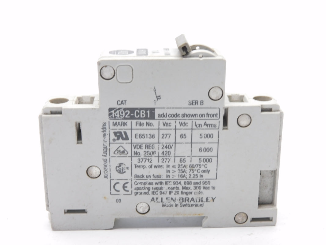 ALLEN BRADLEY 1492-CB1H010 SER. B 277VAC 1A UNMP