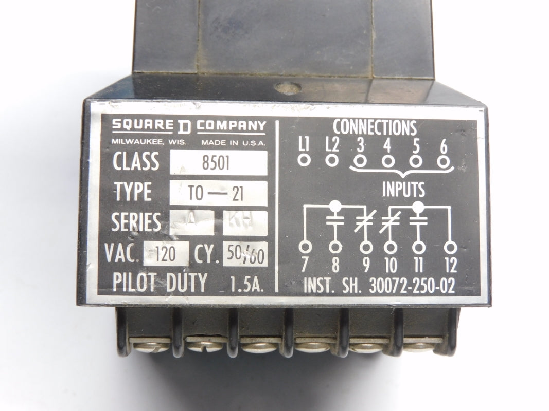 SQUARE D 8501T021 SER. A 120VAC 1.5A UNMP