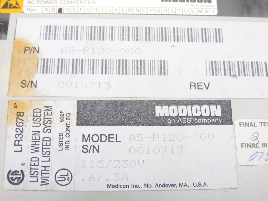 MODICON AS-P120-000 230V .6A UNMP