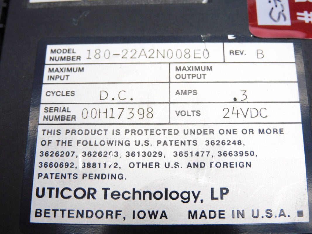 UTICOR 180-22A2N008E0 24VDC .3A UNMP