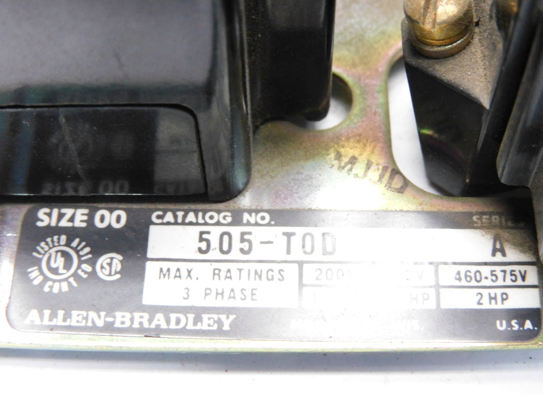 ALLEN BRADLEY 505-TOD SER. A 110-120V UNMP