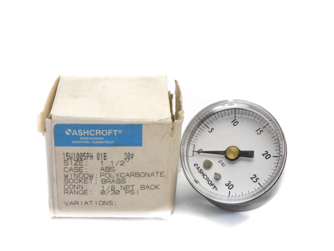 ASHCROFT 15W1005PH01B30# 30PSI 1-1/2" NSMP