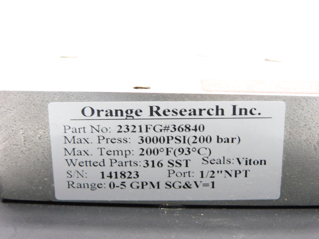 ORANGE RESEARCH 2321FG#36840 3000PSI NSMP