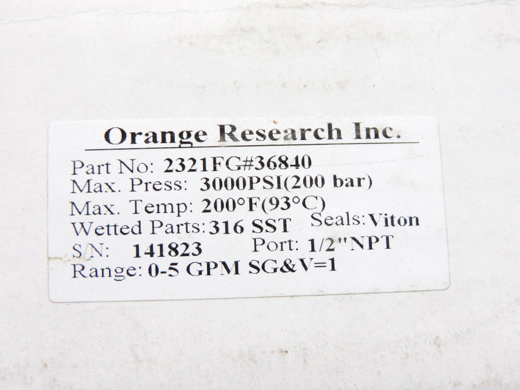 ORANGE RESEARCH 2321FG#36840 3000PSI NSMP