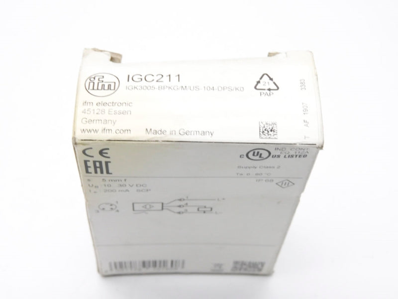IFM EFECTOR IGK3005-BPKG/M/US-104-DPS/K0 IGC211 10-30VDC NSMP