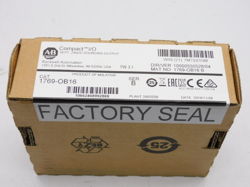 ALLEN BRADLEY 1769-OB16 SER. B F/W 3.1 DATE: 2019 NSFS