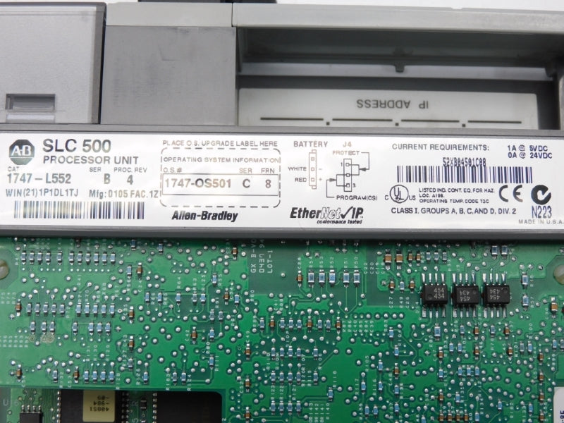 ALLEN BRADLEY 1747-L552 SER. B 24VDC 1A F/W 8 UNMP