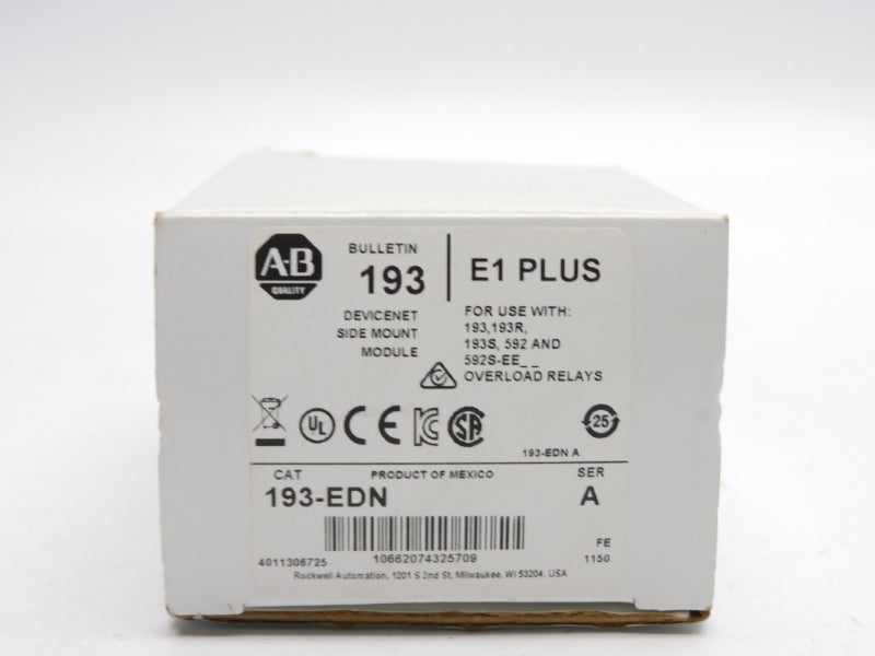 ALLEN BRADLEY 193-EDN SER. A 240VAC F/W 1.002 (WH) NSMP