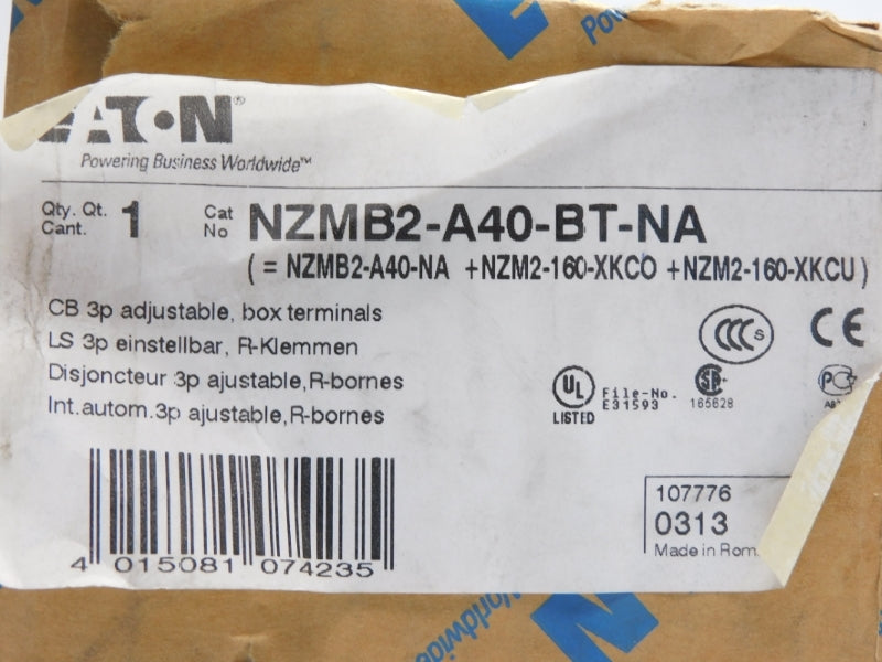 EATON NZMB2-A40-BT-NA 690V 40A NSMP