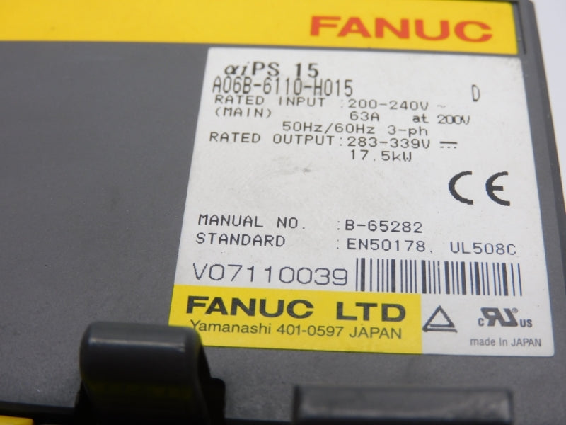 FANUC A06B-6110-H015 200-240V 63A UNMP