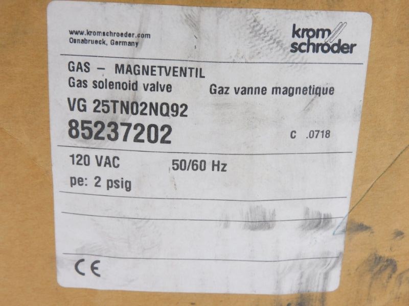 KROM SCHRODER VG25TN02NQ92 85237202 120VAC 2PSI NSMP