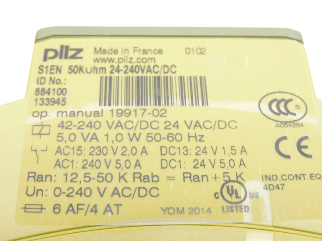 PILZ S1EN50KOHM24-240VAC/DC 884100 240VAC/DC 5A NSNP