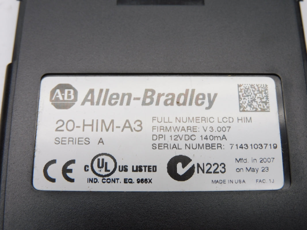 ALLEN BRADLEY 20-HIM-A3 SER. A F/W 3.007 12VDC NSMP