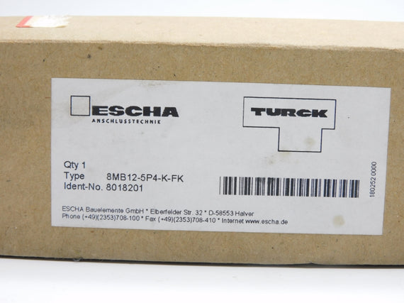 TURCK 8MB12-5P4-K-FK 8018201 10-30VDC 2A NSMP