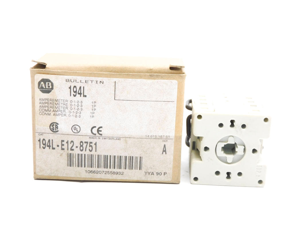 ALLEN BRADLEY 194L-E12-8751 SER. A 600VAC 12A (BR/WH) NSMP