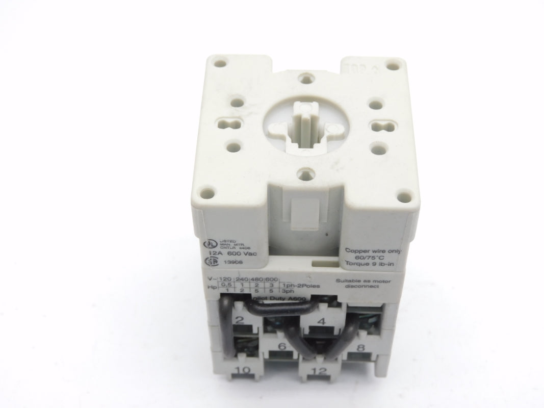 ALLEN BRADLEY 194L-E12-8751 SER. A 600VAC 12A (BR/WH) NSMP