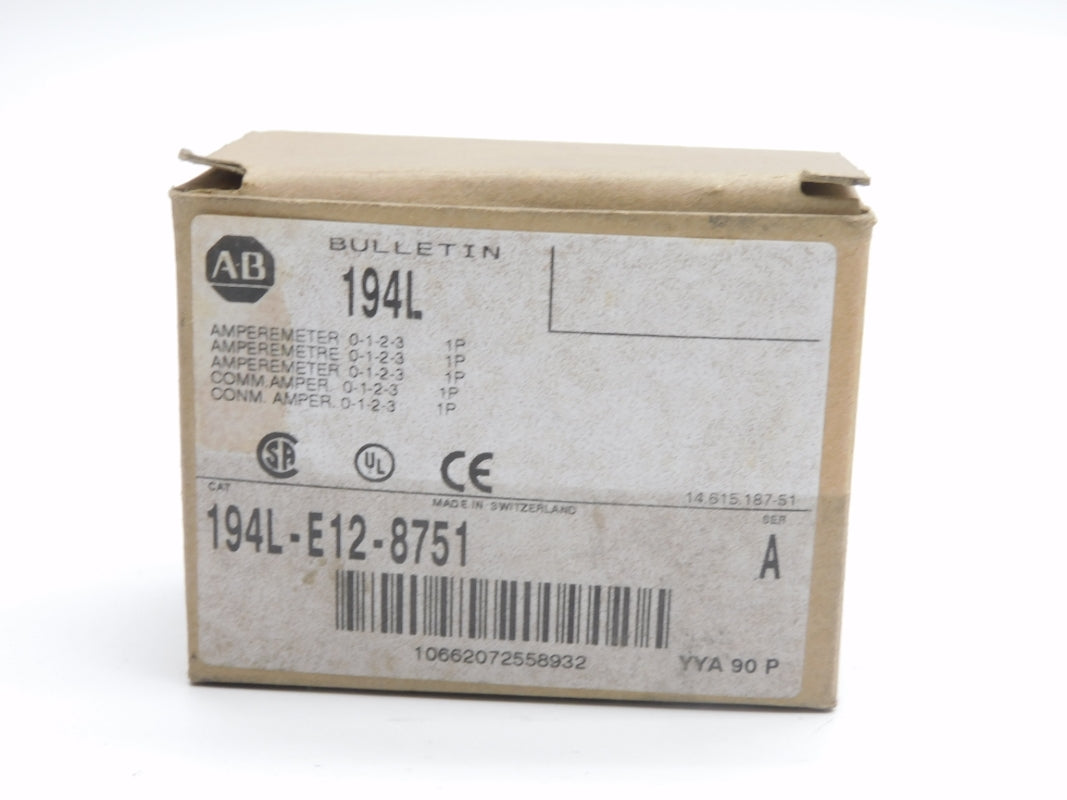 ALLEN BRADLEY 194L-E12-8751 SER. A 600VAC 12A (BR/WH) NSMP