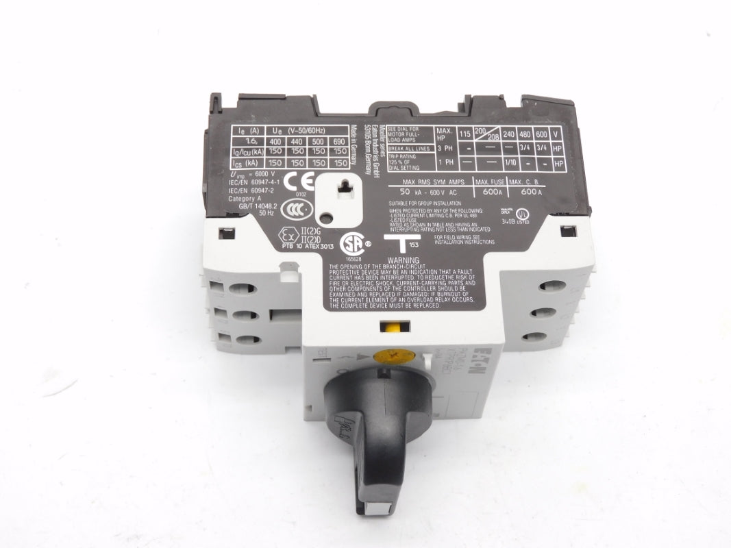 EATON XTPR1P6BC1 PKZM0-1,6/AK 690V 1,0-1,6A NSMP