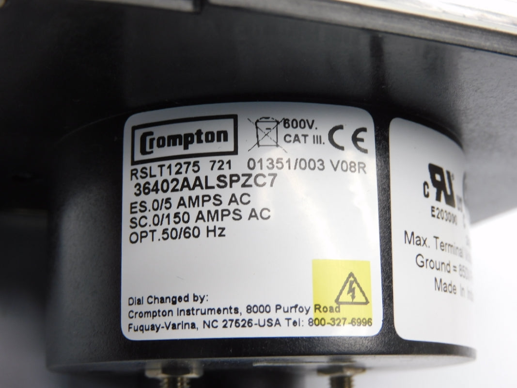 CROMPTON 36402AALSPZC7 RSLT1275 600V 0/5-0/150A NSNP